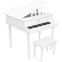 PIANOFORTE IN LEGNO + SGABBELLO BIANCO 8361